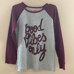 Boys Good Vibes Only Bon Bon ringer tee sz 10